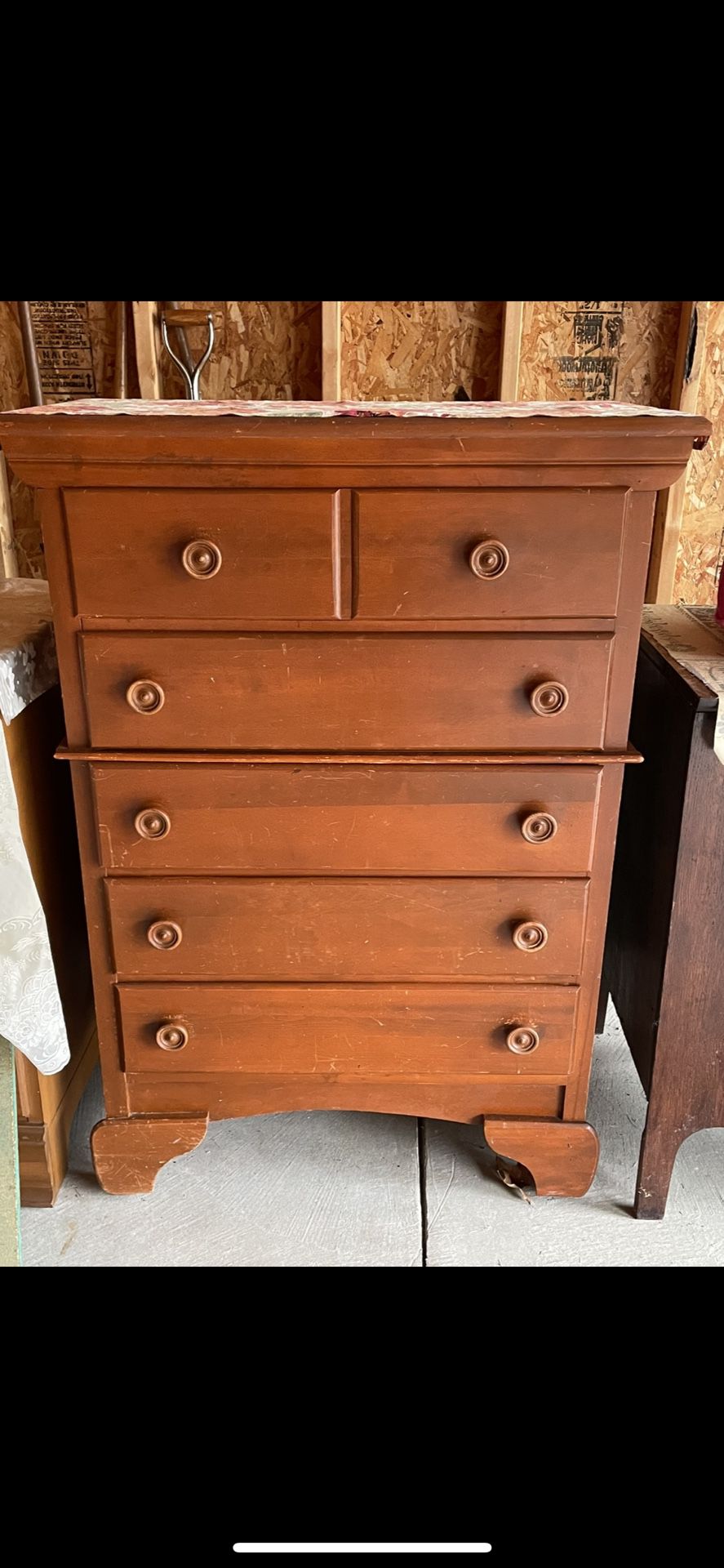 Maple Dresser With Mirror, Chest Of Drawers And Nightstand