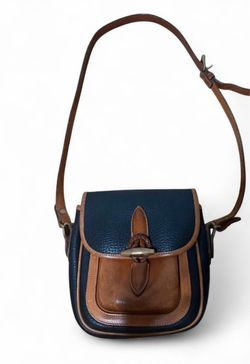 Vintage Dooney & Bourke navy blue leather crossbody bag