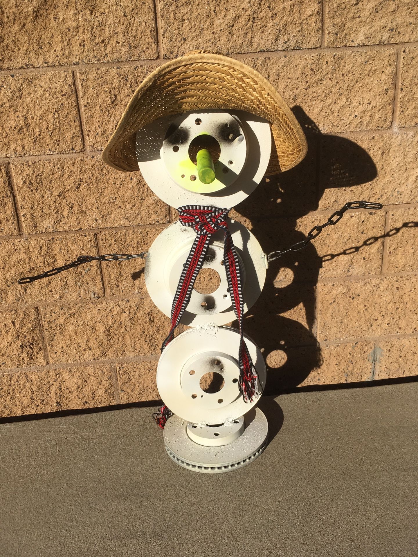 Outdoor Christmas Decoration Snowman From Brake Disc