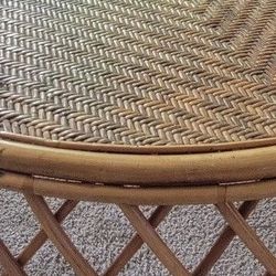🌺 Round Rattan Bamboo Center Table 