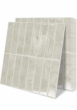 10 Sheets Upgraded Thicker Design Subway Tile Peel and Stick Backsplash 12”×12”Self Adhesive Wall Tiles Stick on Back Splash for Kitchen,Bathroom,Camp