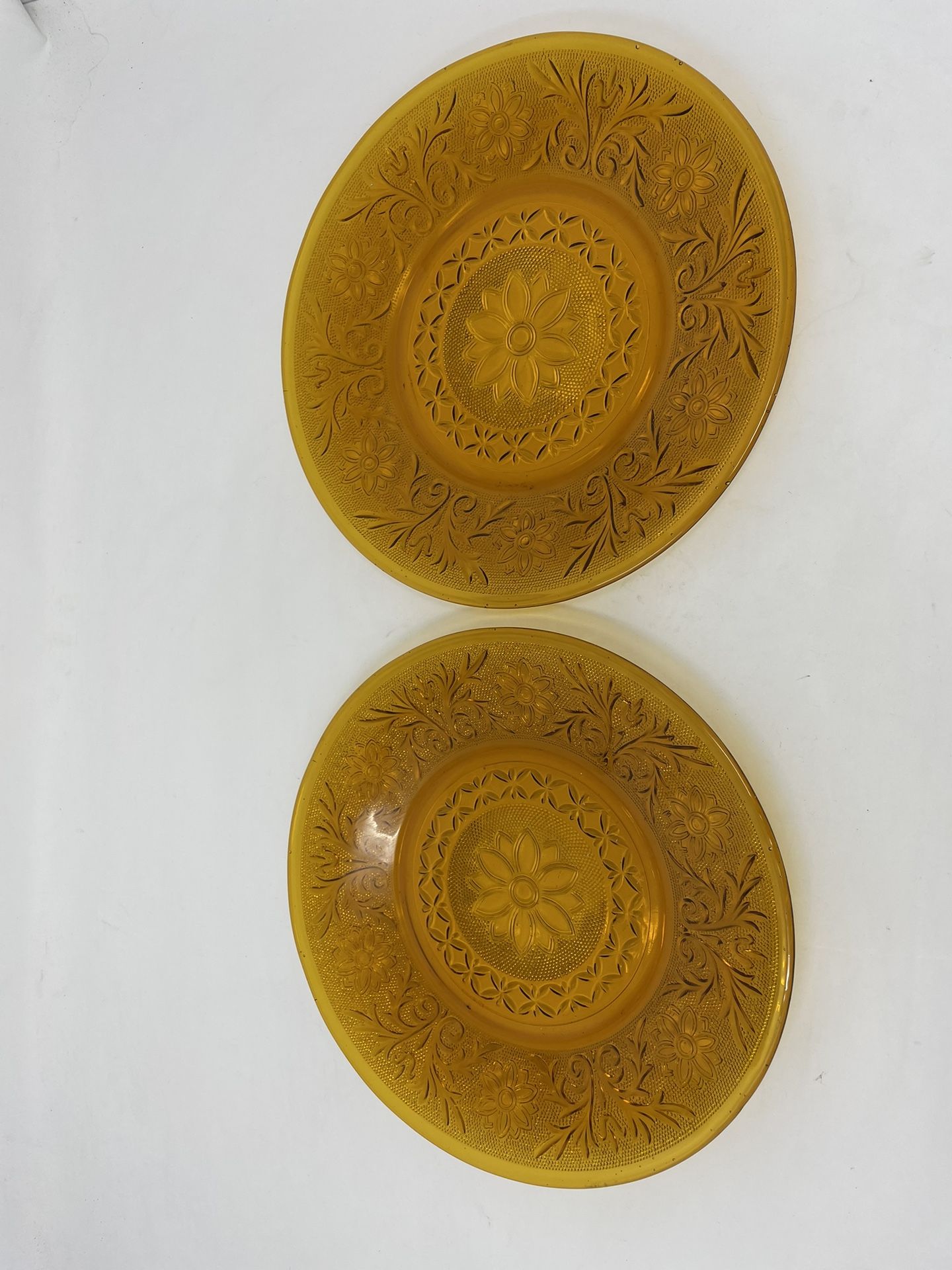 Desert Gold Sandwich Glass Plates 