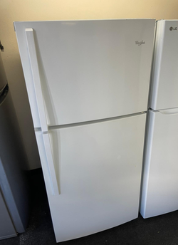 Whirlpool Top Freezer Fridge – White, Glass Shelves, Clean