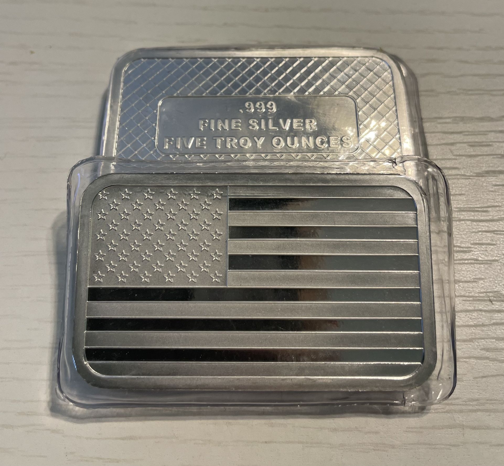 5 Troy Ounce .999 Silver American Flag Bars