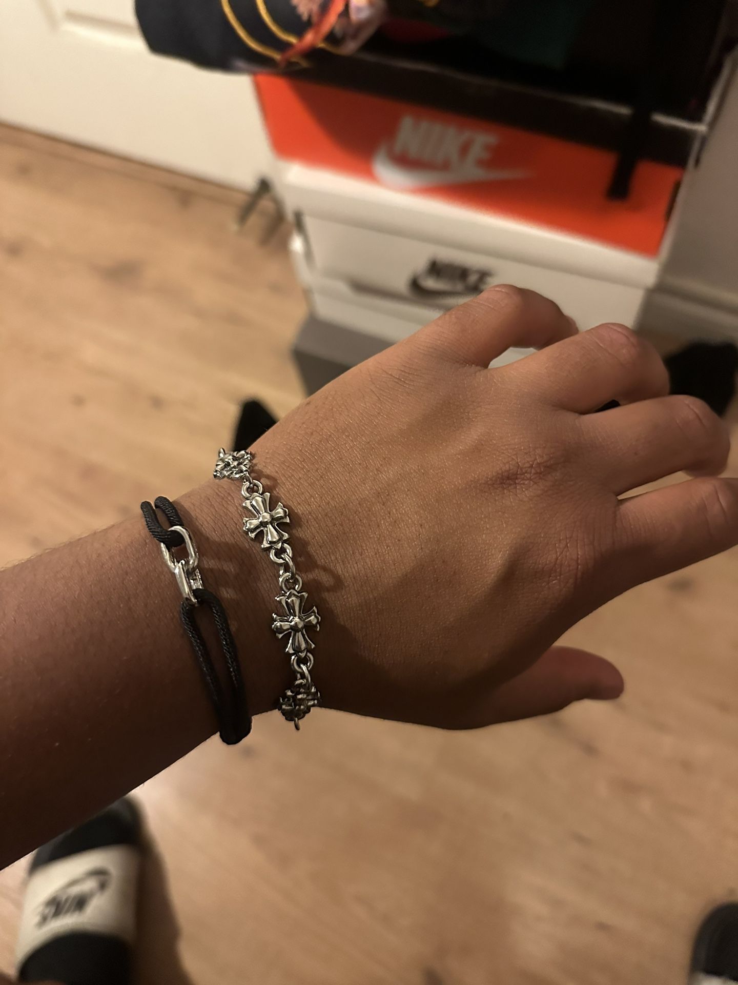 Chrome Hearts Style Silver Bracelet