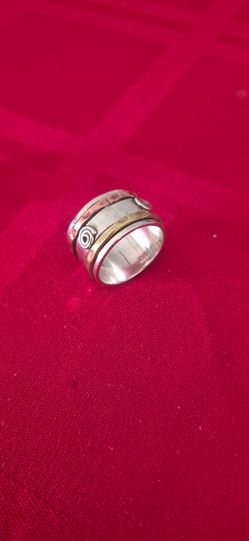925 sterling S. Tricolor ring