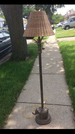 Brass elephant floor lamp