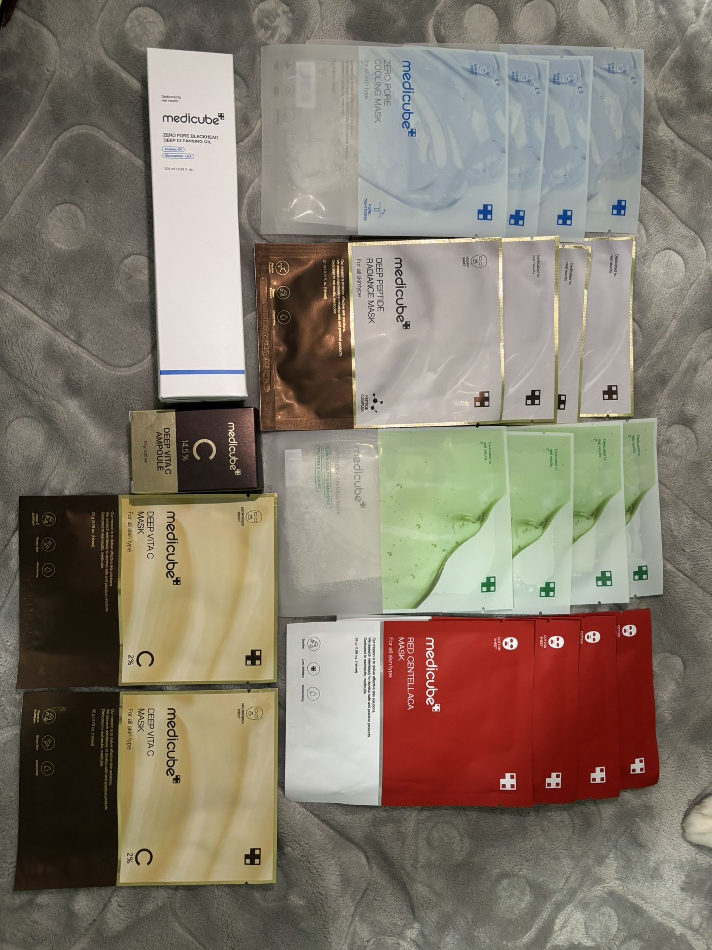 Skincare combo: face masks, vitamin C, and facial cleanser