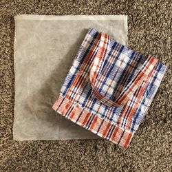 BRAND NEW Plastic Tote Bag With Check Pattern
