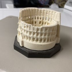Ancient Roman Colosseum Souvenir Building Signed R. Leoni Large Coliseum Replica (Small)