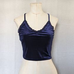 $11- Brand New- Forever 21 Midnight Blue Lace Camisole - Size Medium