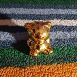 Gold Teddy Bear Piggy Bank
