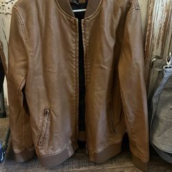 Faux Leather Bomber Jacket Unisex