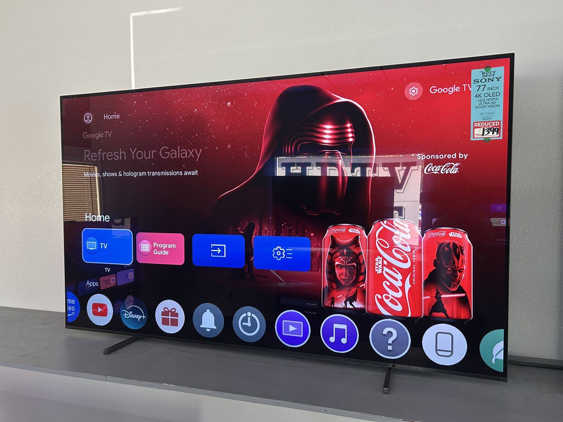 Sony 77-inch smart tv 4k 120hz A80J