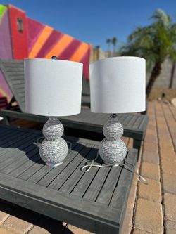 Modern Glam Silver Table Lamps – Set of 2