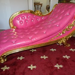 Exotic Italian Pink Leather Lounge 