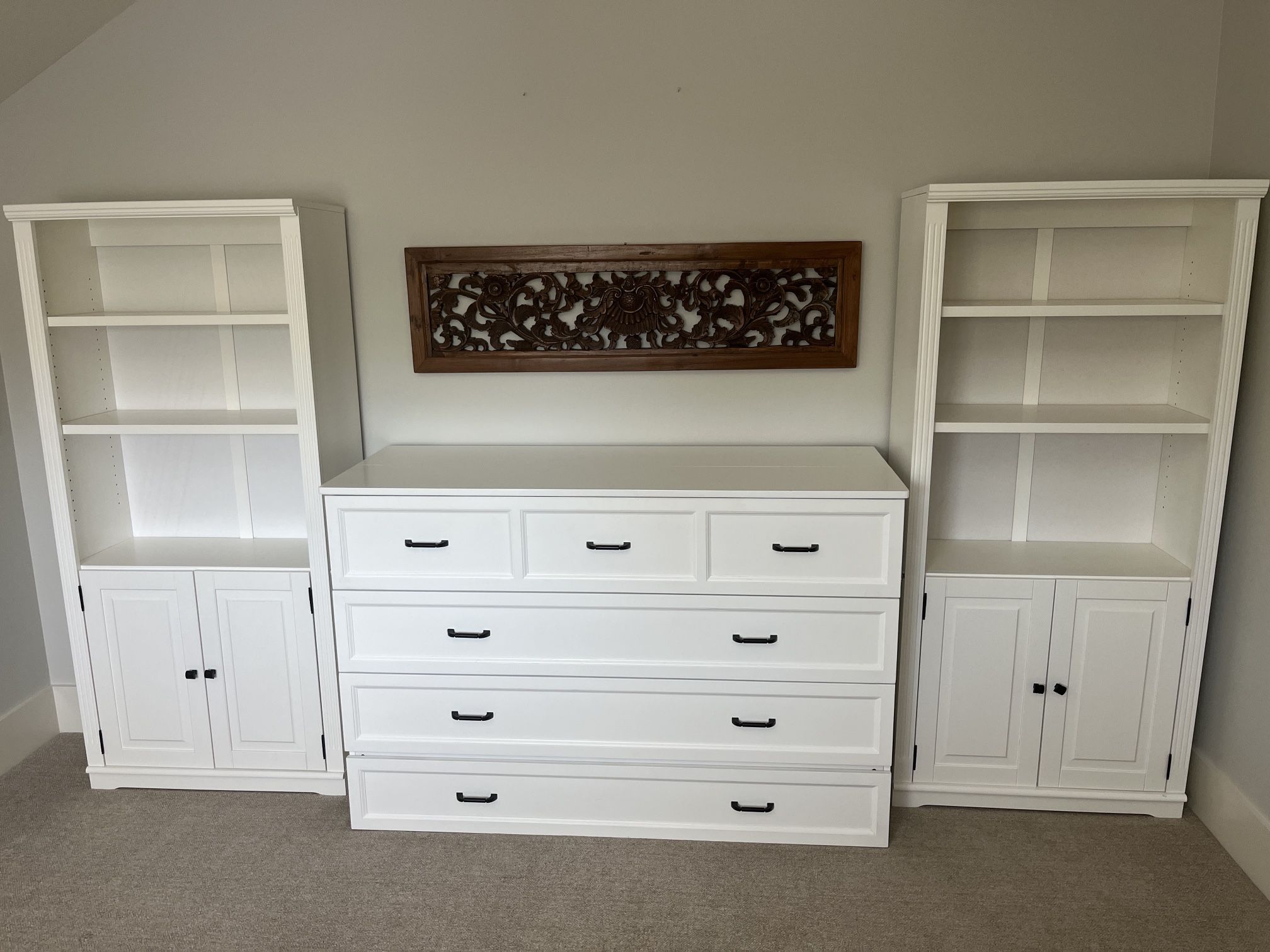 Queen Murphy Bed And Bookshelves