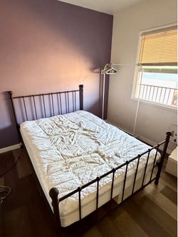 Brown Metal Bed Frame for Full Size Mattress Bed (Mattress optional)