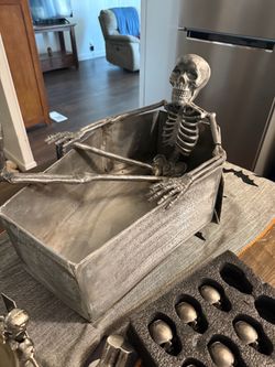 Skeleton in Coffin Metal Halloween Ice Bucket