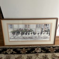“Dinner call” geese going to dinner print