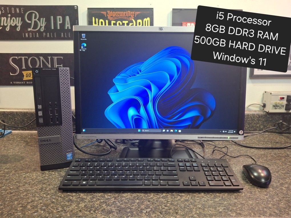 Dell Optiplex Desktop Computer With Monitor Keyboard And Mouse Included