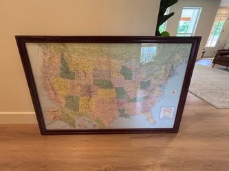 Vintage framed map of the USA! Rand McNally cosmopolitan series
