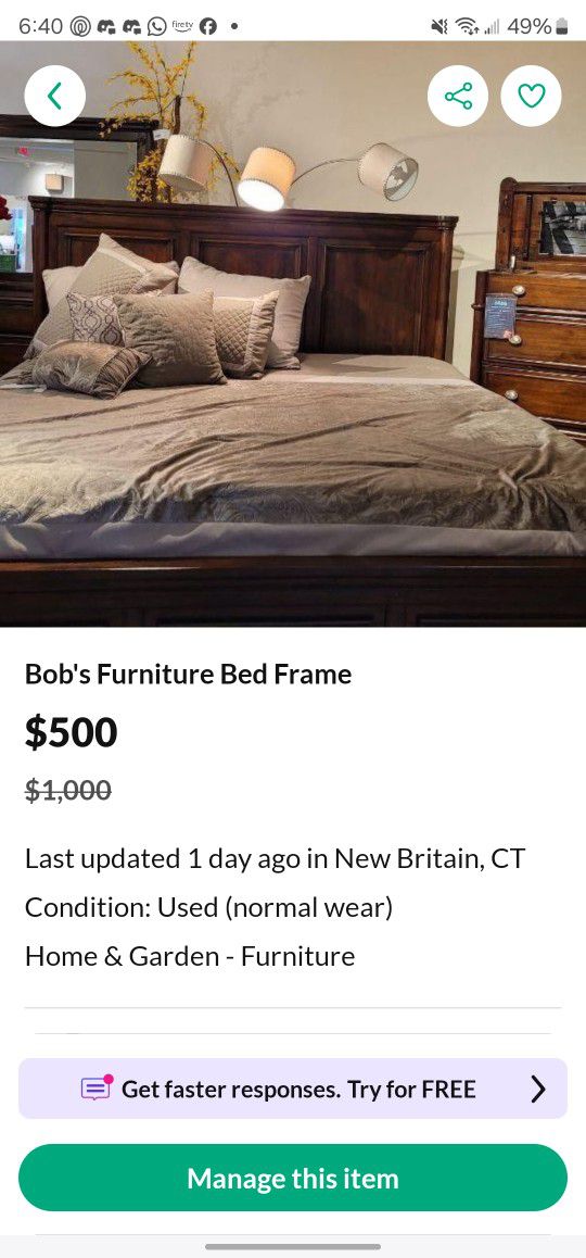 Bob's Furniture Bed Frame