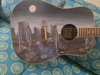 Hand-Painted Desert Scene Ibanez Acoustic Guitar
