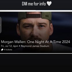 2 Morgan Wallen Tickets July 12 @Raymond James Stadium