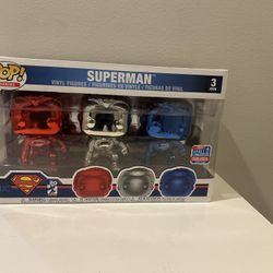 Funko Pop! Heroes Superman 80 Years 3-Pack 2018 Fall Convention Exclusive Chrome
