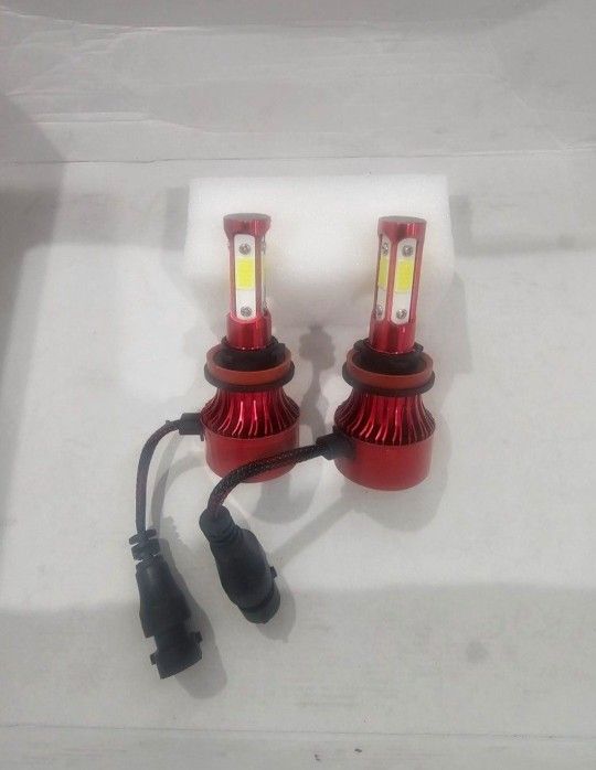 4 sides bright led 6000k with built in fan on each led bulb. H11 LED. WHITE LED LIGHT.