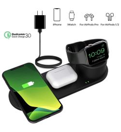 3 in 1 Wireless Charging Station Compatible with Apple Watch Charger, Airpod/Airpods Pro iPhone SE 2020 11/11 Pro Max X XS XR 8 Wireless Charging Pad