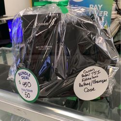 Canon Rebel T5I Camera Gift Bundle Extra Lens Battery Charger Carrying Case