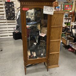 Antique Display Cabinet With Lock