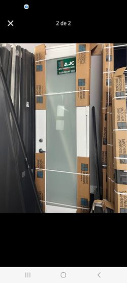 Impact Door with Frosted Glass Panel