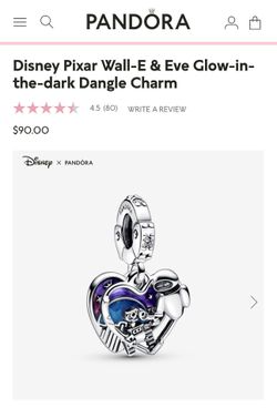 Pandora Disney Pixar Wall-E & Eve Glow-in-the-dark outlet Dangle Charm