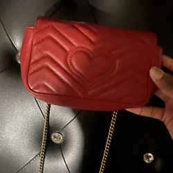 Gucci GG Marmont Matelassé Mini Bag – Red Leather – Authentic