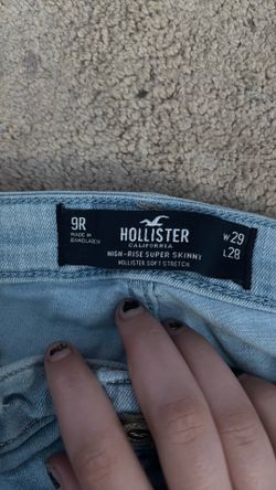 Hollister light colored ripped jeans