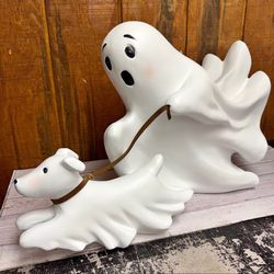 Large Ghost Walking Dog Statue