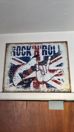 “Rock n Roll” metal sign