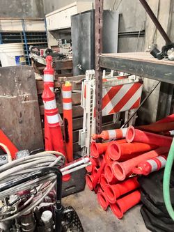 Orange Traffic Safety Cones/ safety signs