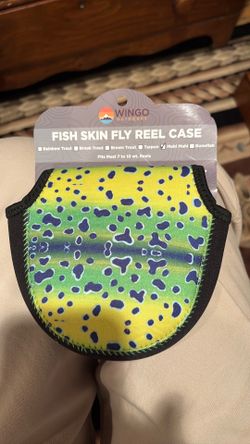 Fish skin fly reel case