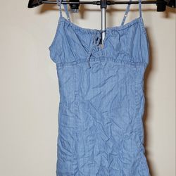 Topshop Blue Denim Dress - Size US 0 (0482)