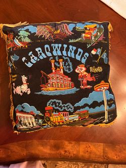 Antique Carowinds Pillow with gold fringe