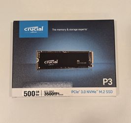 Crucial P3 500GB NVMe M.2 SSD (Brand New)