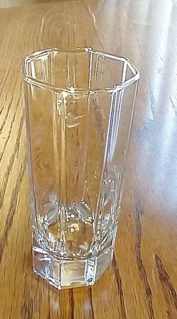 "Russian ""Granyonyi Stakan"" (Faceted Glass) made of leaded crystal  octagonal 2 Piece Set 2.75” diameter x 6” high--