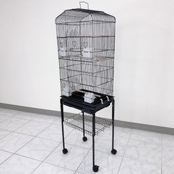 (New) $60 Bird Cage with Rolling Stand 18x14x60” Parrots Lovebird Cockatiel Parakeets 