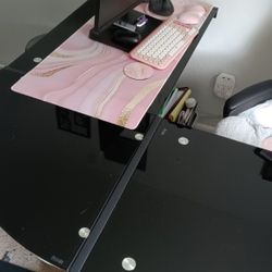 Glass LShaped Desk