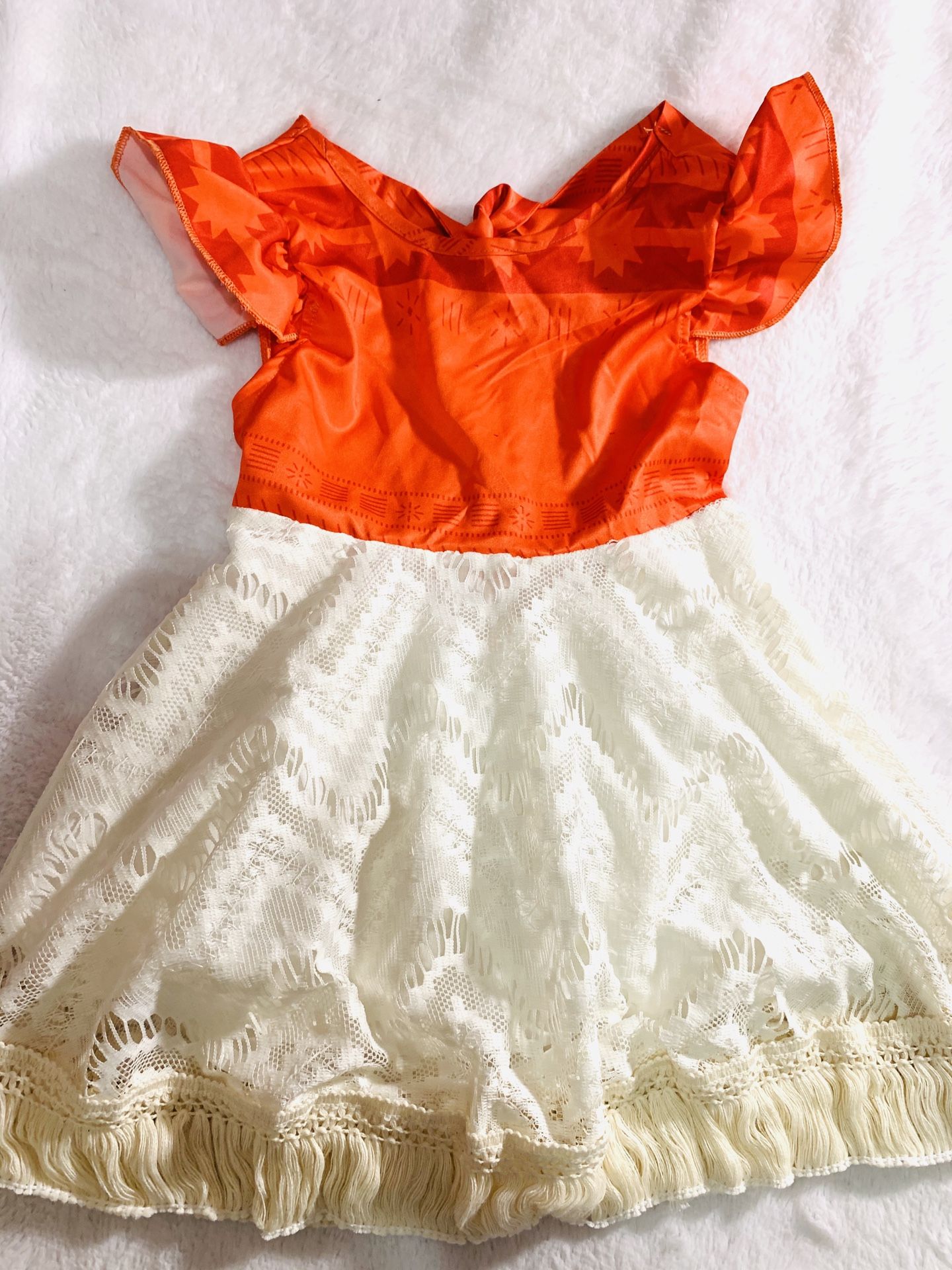 3t Moana dress (tiny ink dots)