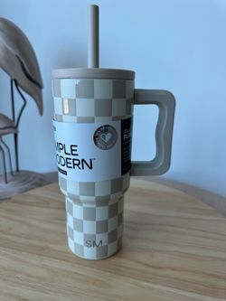 Simple Modern Tumbler with Handle and Straw